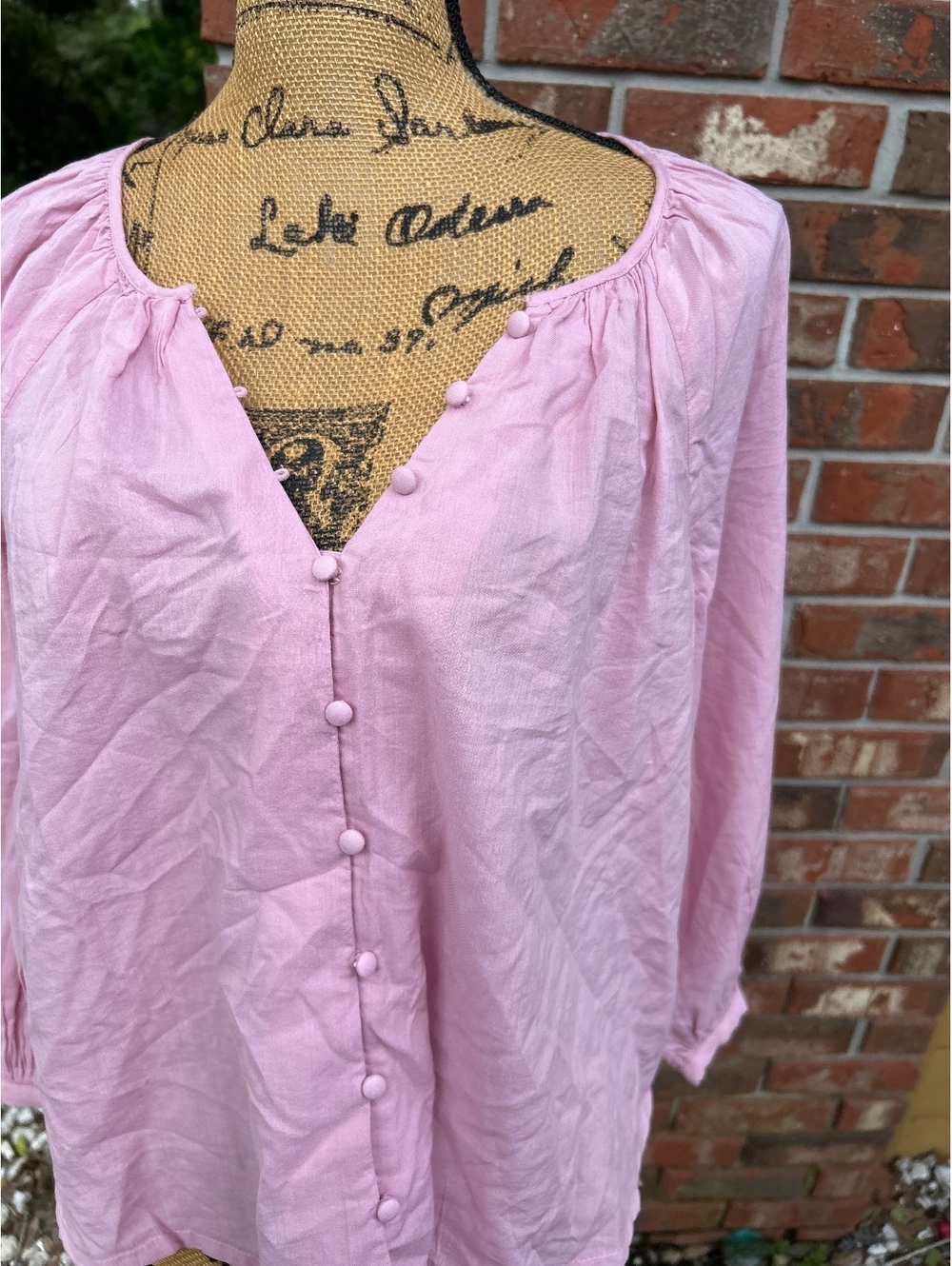 Pink Button-Up Blouse Size XS